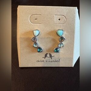 Chloe + Isabel aqua Ear Climber Earrings